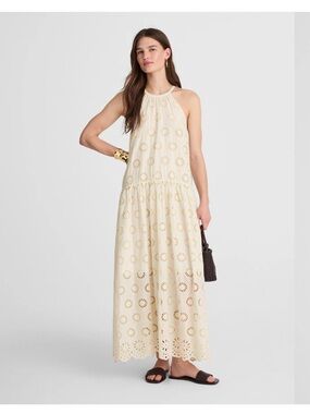 NWT - Embroidered Drop-Waist Maxi Dress